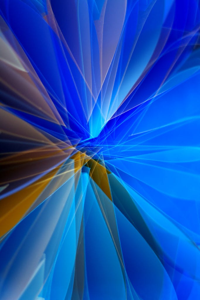 Mesmerizing abstract design with vibrant blue and orange fractal patterns, perfect for artistic use.